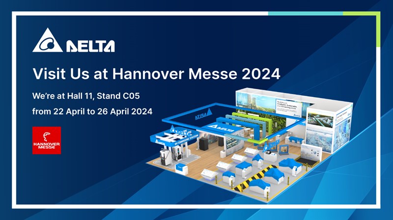 Delta presentará sus nuevas soluciones para la industria inteligente, la energía inteligente y las infraestructuras TIC en Hannover Messe 2024