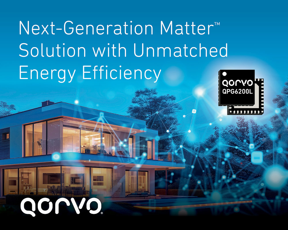 Qorvo presenta una solución IoT compatible con Matter, Zigbee y Bluetooth para el hogar inteligente con una eficiencia energética inigualable