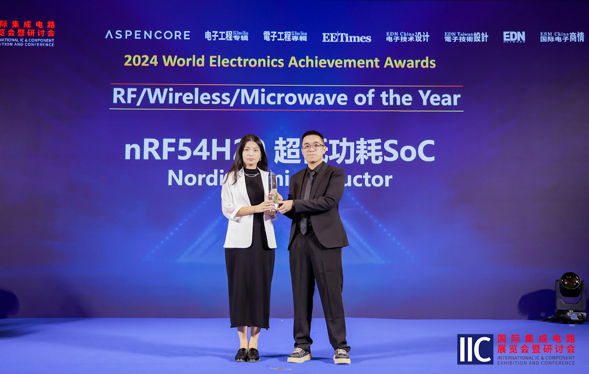 El SoC nRF54H20 de Nordic Semiconductor recibe el prestigioso premio WEAA por su potencia y eficiencia