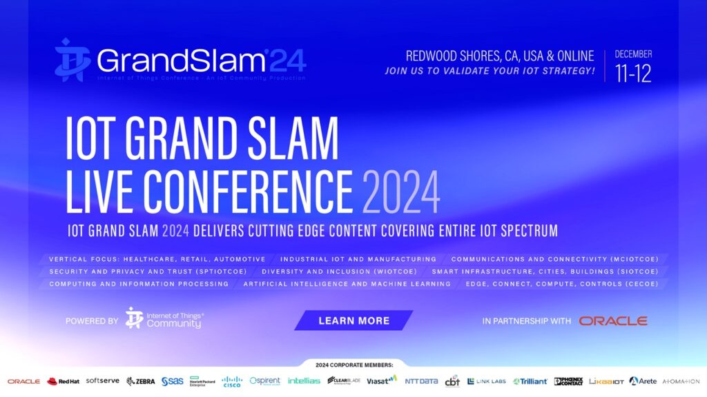 La IoT Community acogerá el IoT Grand Slam Live 2024 y la segunda edición de los IoT Slammys Awards en Silicon Valley