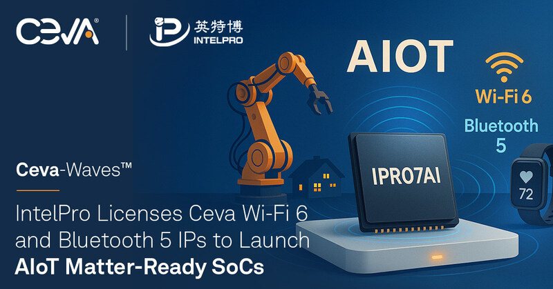 IntelPro lanza el chipset IPRO7AI con tecnología de Ceva para acelerar la nueva generación de dispositivos AIoT