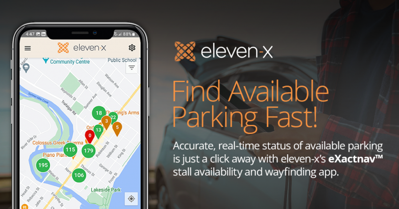 eleven-x presenta eXactnav para facilitar a los conductores la visibilidad y navegación en tiempo real por las plazas de aparcamiento