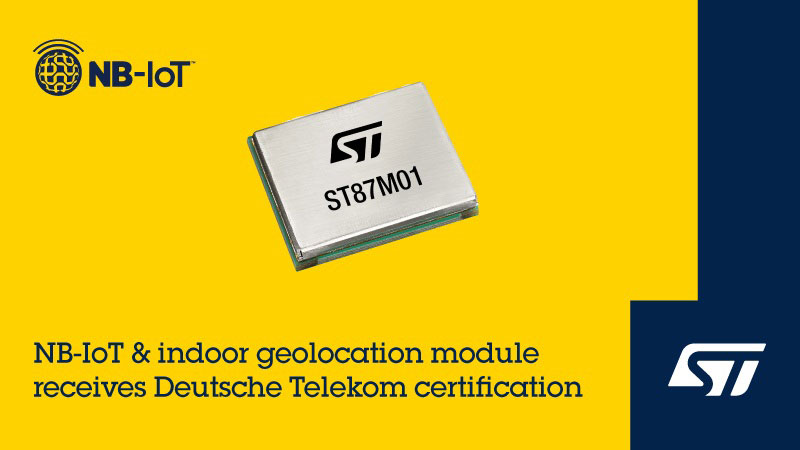 STMicroelectronics amplía las funcionalidades de su módulo NB-IoT ST87M01 y obtiene certificación de Deutsche Telekom