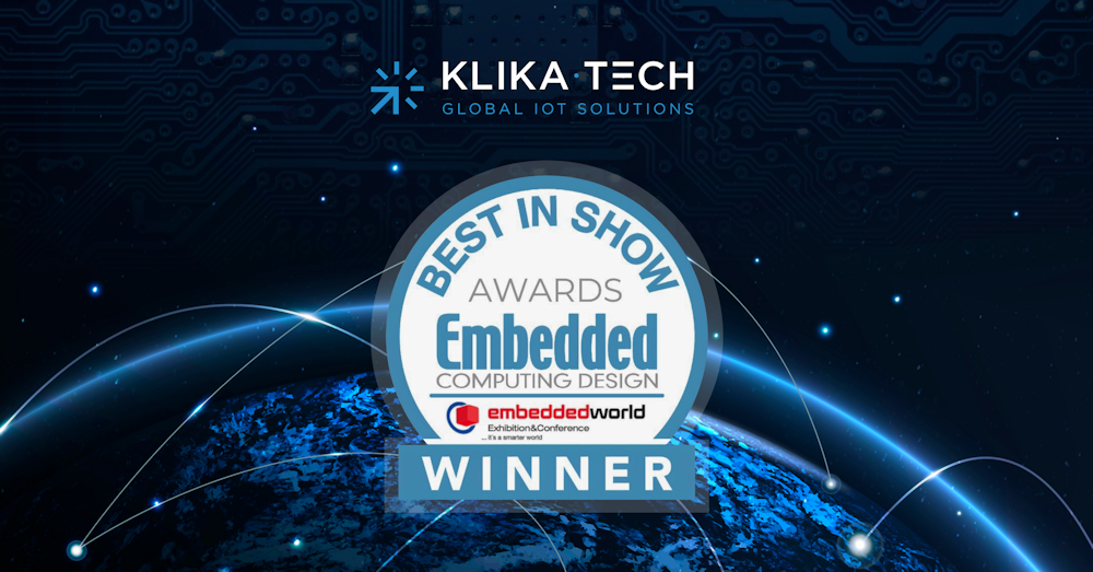 Klika Tech gana el premio Best in Show por el análisis de datos con la solución ASTRA Asset Tracking en EmbeddedWorld 2023