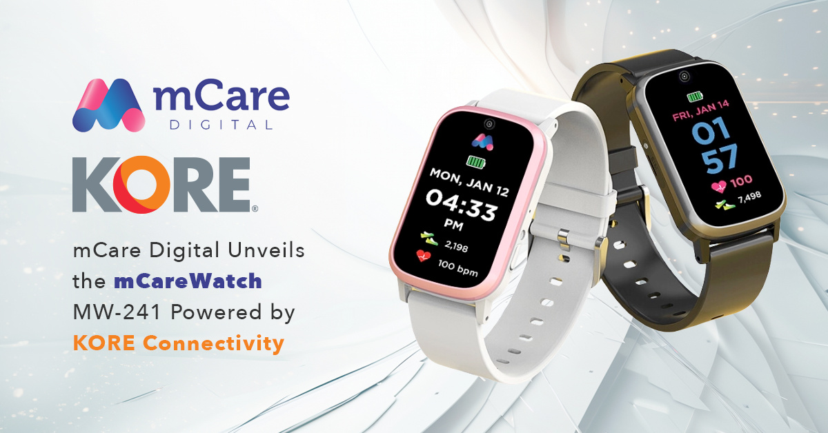 mCare Digital presenta el mCareWatch MW-241 con conectividad KORE