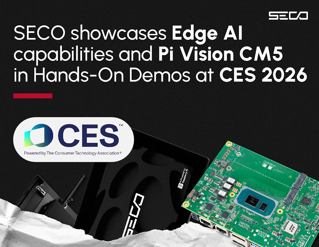 SECO lleva a CES 2026 su nueva plataforma industrial Pi Vision 10.1 CM5 y su propuesta completa de edge AI