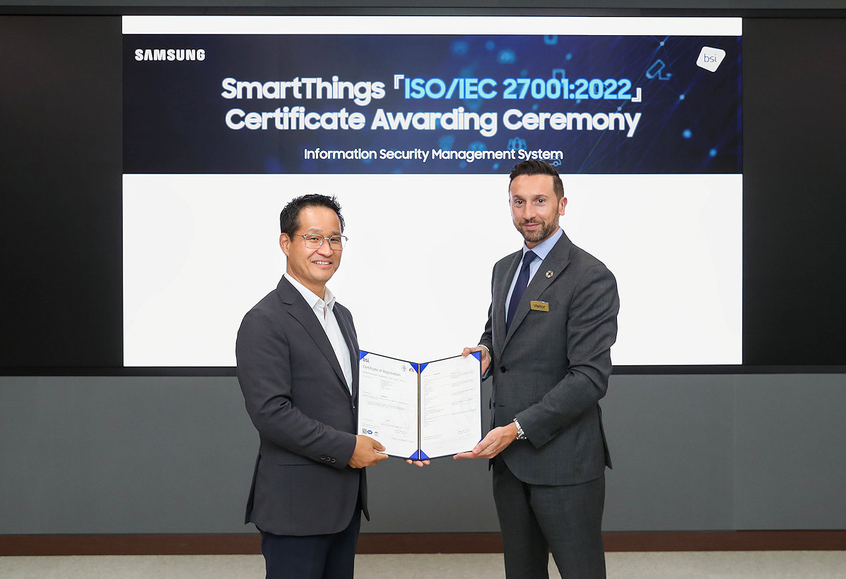 Samsung Electronics recibe la certificación ISO 27001 para su plataforma SmartThings