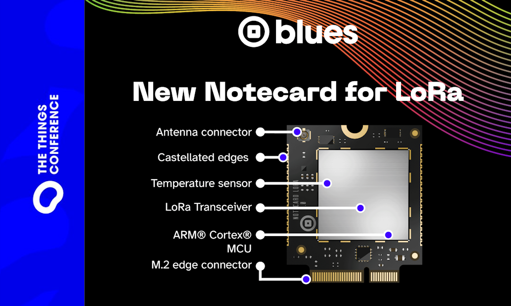 Blues lanza el innovador Notecard para LoRa en The Things Conference 2024, transformando productos físicos en servicios inteligentes