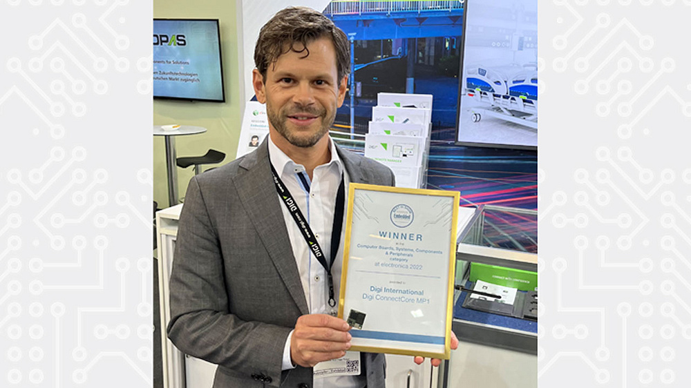 Digi International gana el prestigioso premio Best in Show de Embedded Computing Design en electronica 2022