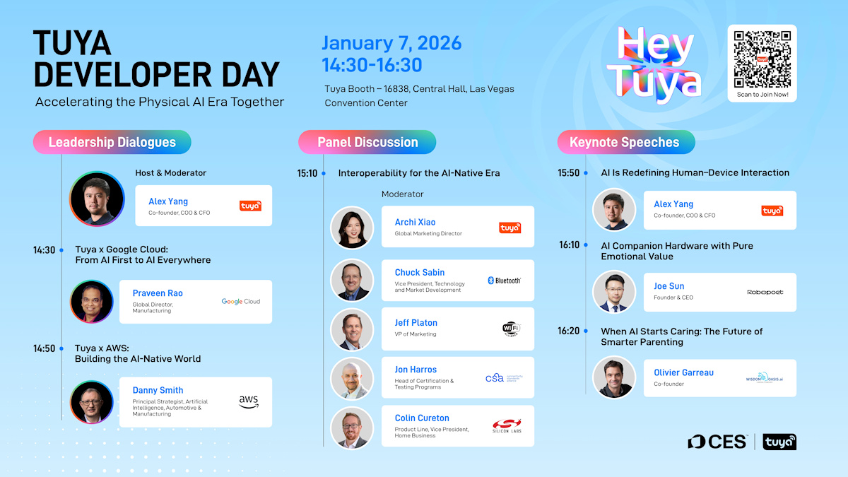 Tuya Smart anuncia Tuya Developer Day en CES 2026 para impulsar la era de la IA física