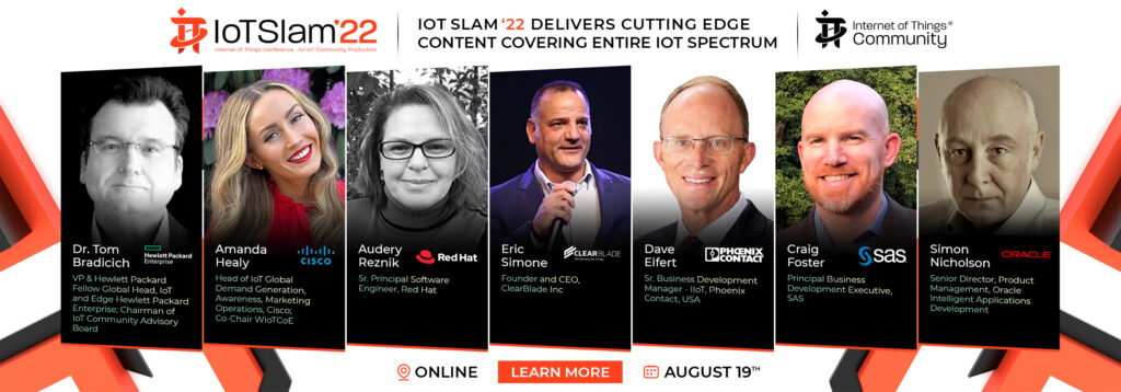IoT Community anuncia su agenda del IoT Slam XX para la vigésima edición de la exclusiva conferencia que comenzará el 19 de agosto de 2022