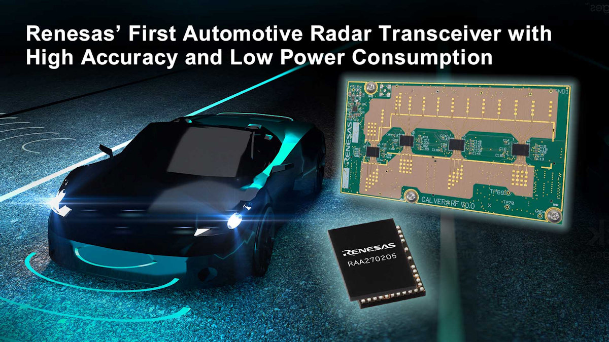 Renesas presenta la primera familia de transceptores de radar para automóviles con la mayor precisión y el menor consumo de energía del sector