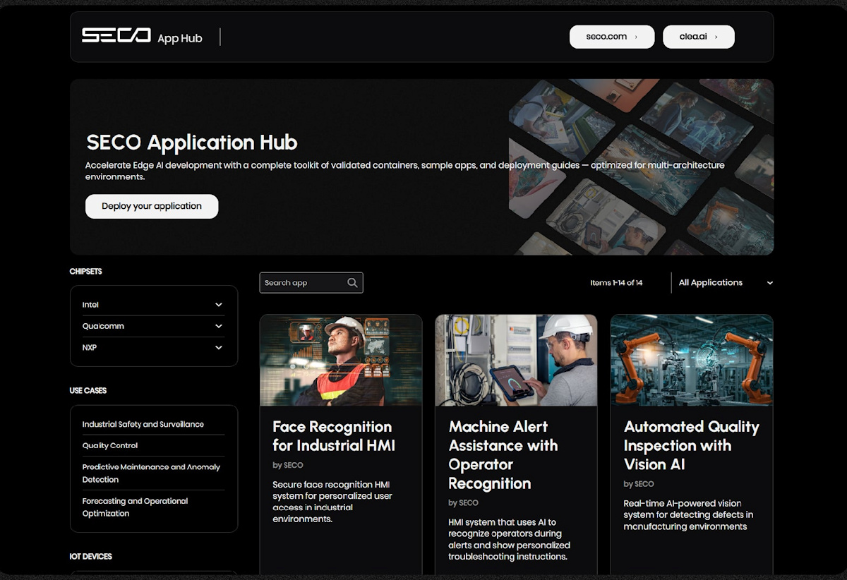 SECO impulsa el desarrollo de soluciones AIoT con su nuevo marketplace de aplicaciones