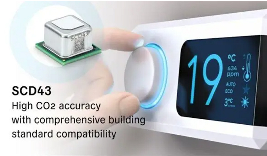 Sensirion lanza el sensor de CO₂ SCD43, compatible con las estrictas normas de construcción