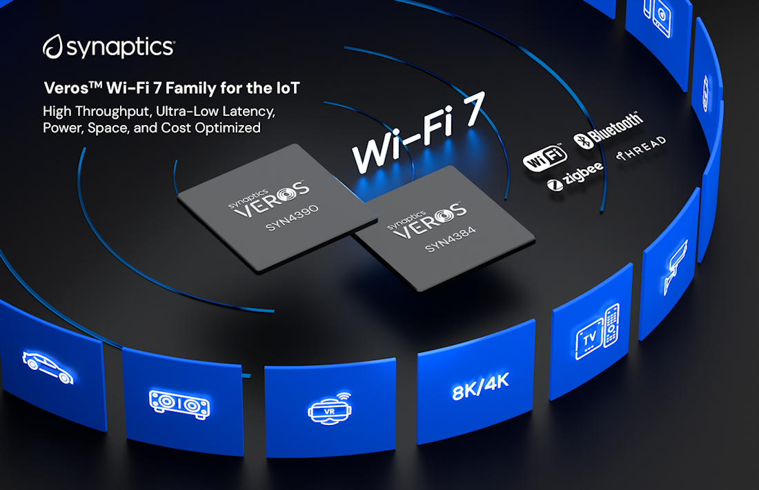 Synaptics lanza sus primeros SoC Wi-Fi 7 para IoT con conectividad triple y bajo consumo