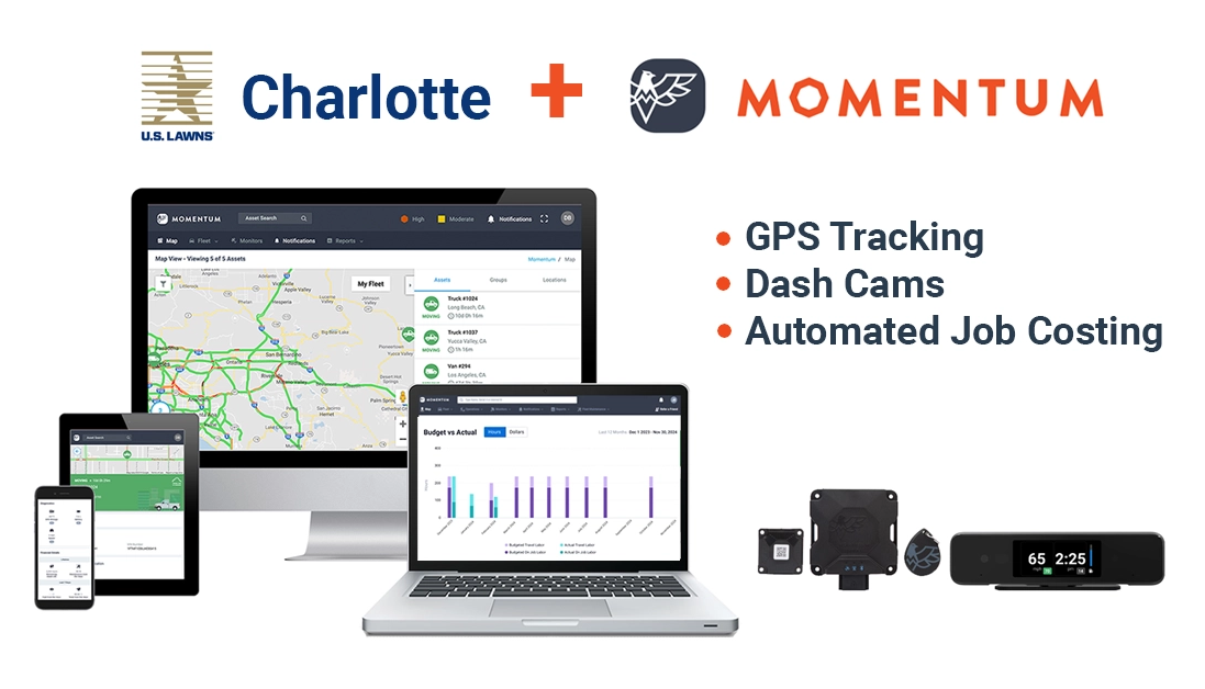Momentum IoT impulsa la eficiencia de U.S. Lawns Charlotte con rastreo GPS y cálculo de costes en tiempo real